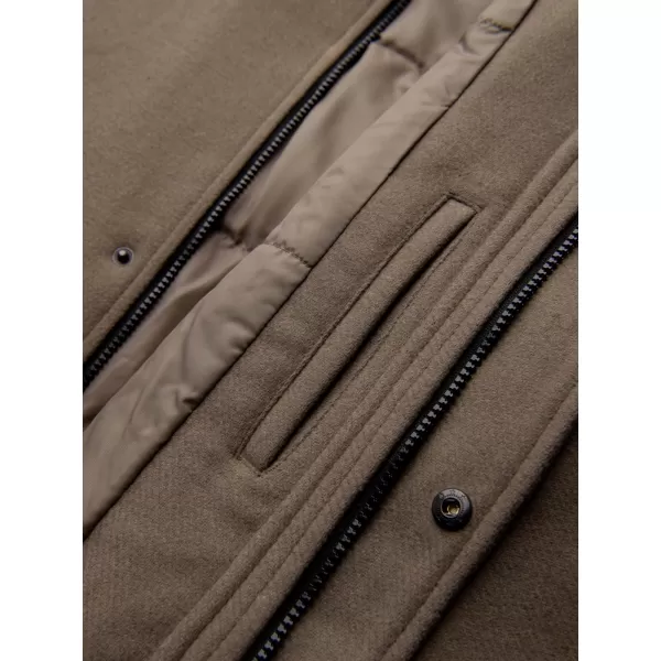  Pánský kabát OMBRE OM-COWC-0132 KHAKI 