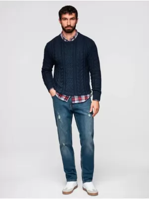 Pánské kalhoty OMBRE OM-PADP-0254 DARK BLUE