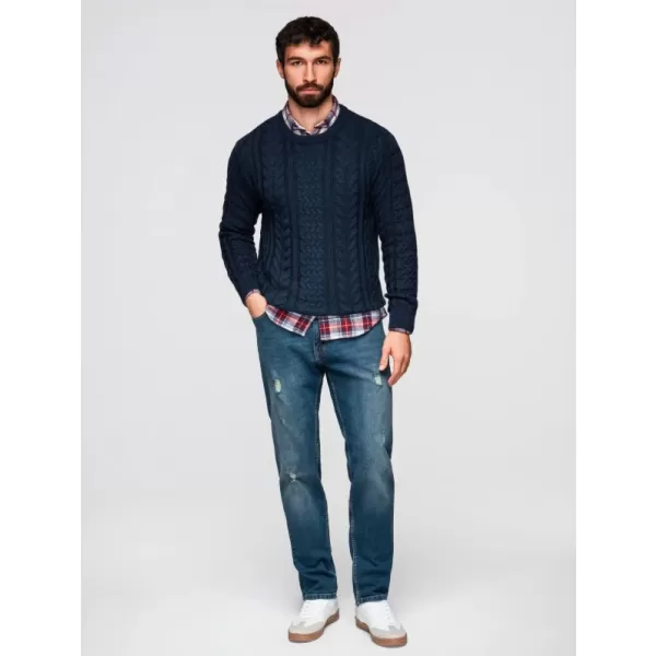  Pánské kalhoty OMBRE OM-PADP-0254 DARK BLUE 