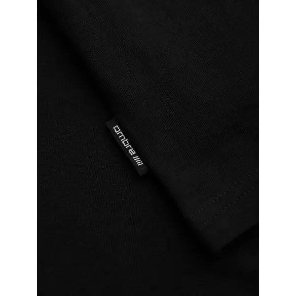  Pánské triko OMBRE OM-LSPT-0136 BLACK 