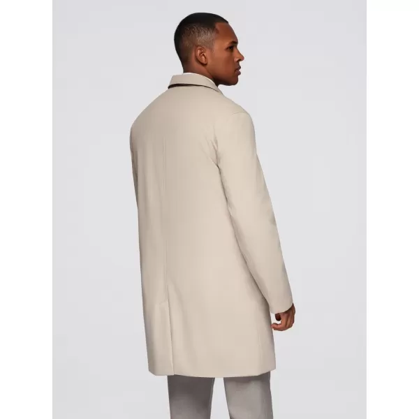 Pánský kabát OMBRE OM-COLC-0139 BEIGE 