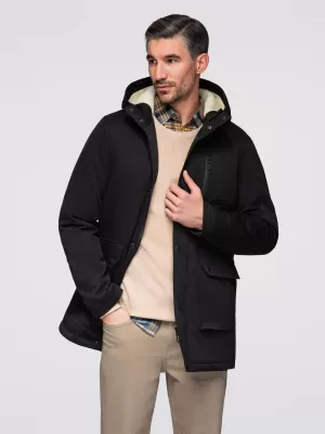 Pánský kabát OMBRE OM-JAPJ-0316 BLACK