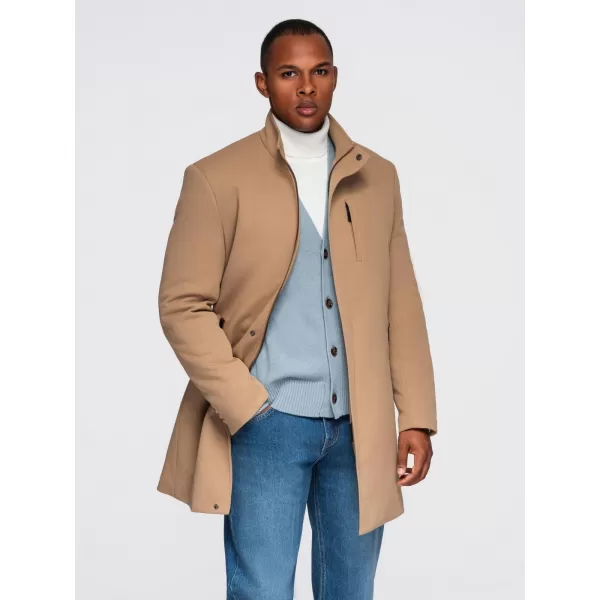  Pánský kabát OMBRE OM-COWC-0136 LIGHT BROWN 