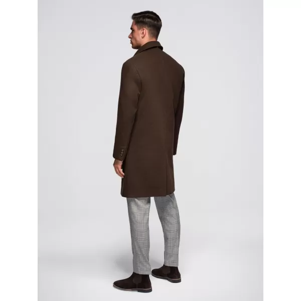  Pánský kabát OMBRE OM-COWC-0135 BROWN 
