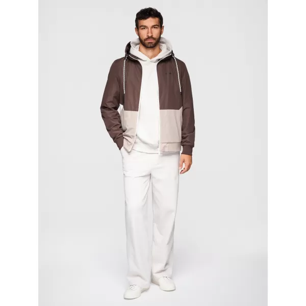  Pánská bunda OMBRE OM-JANP-0242 BROWN AND BEIGE 