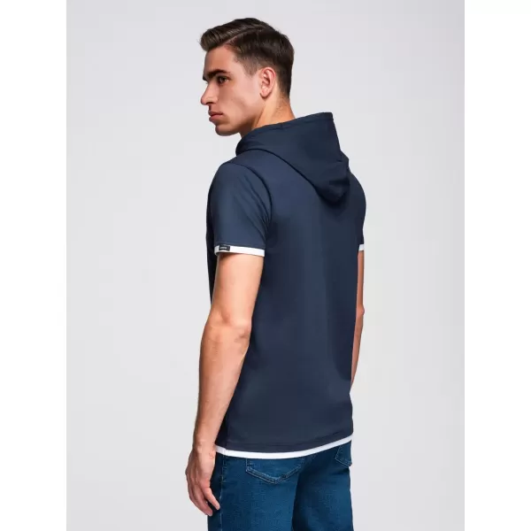  Pánské triko OMBRE OM-TSCT-0256 NAVY BLUE 