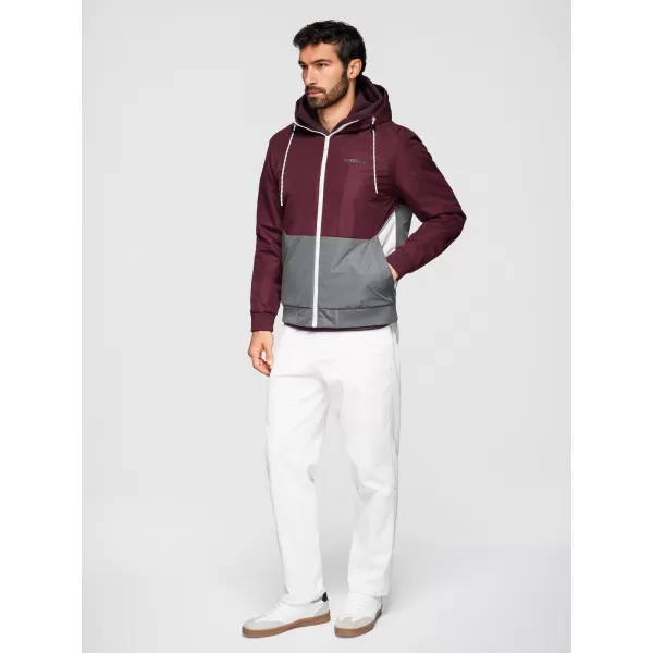  Pánská bunda OMBRE OM-JANP-0242 BURGUNDY-GRAY 