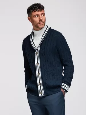 Pánský kardigan OMBRE OM-SWCD-0152 NAVY BLUE