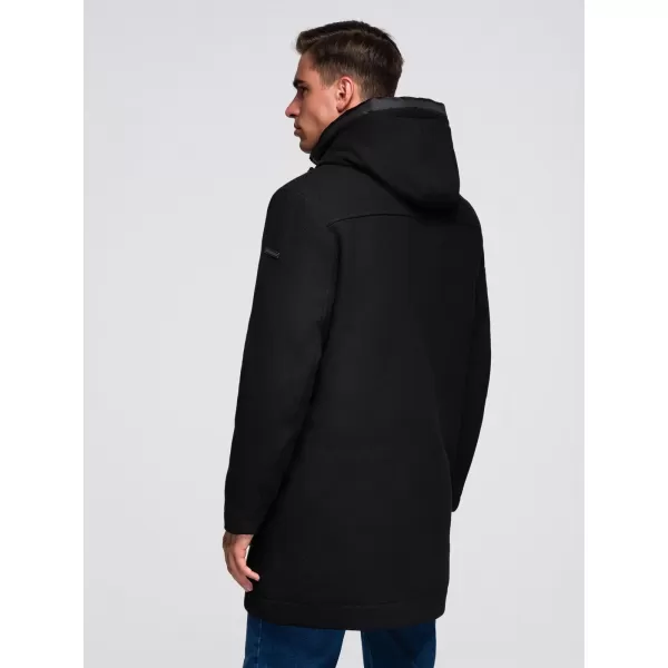  Pánský kabát OMBRE OM-COWC-0132 BLACK 