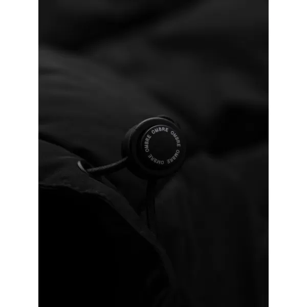  Pánský kabát OMBRE OM-JALJ-0309 BLACK 