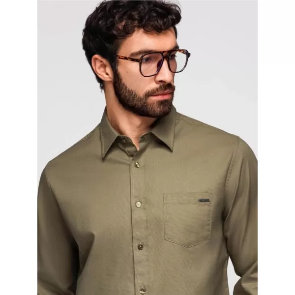  Pánská košile OMBRE K695 OLIVE 
