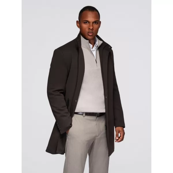  Pánský kabát OMBRE OM-COWC-0136 DARK BROWN 