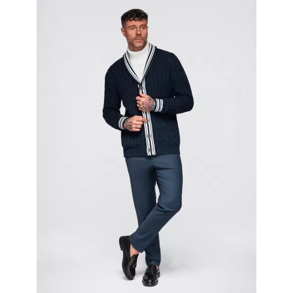  Pánský kardigan OMBRE OM-SWCD-0152 NAVY BLUE 