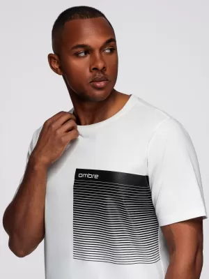 Pánské triko OMBRE OM-TSPT-0246 WHITE