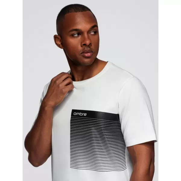 Pánské triko OMBRE OM-TSPT-0246 WHITE 