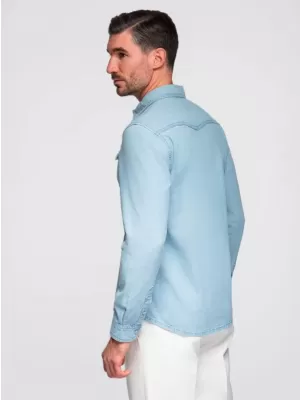 Pánská košile OMBRE OM-SHDS-0210 LIGHT BLUE