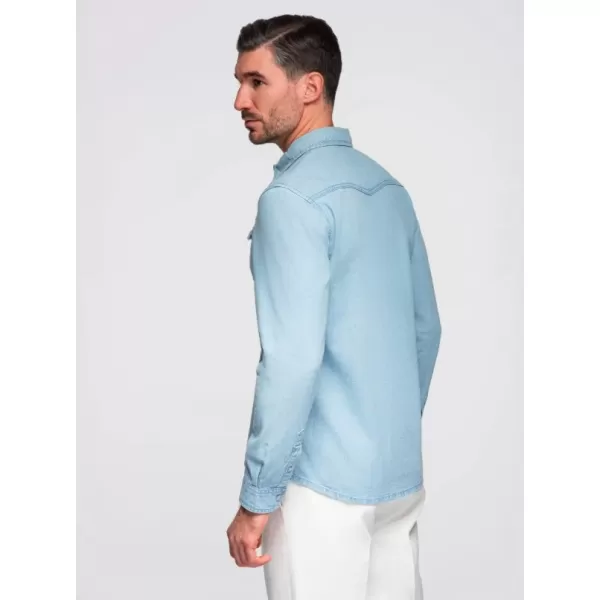  Pánská košile OMBRE OM-SHDS-0210 LIGHT BLUE 