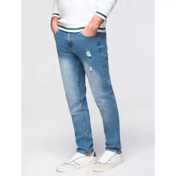  Pánské kalhoty OMBRE OM-PADP-0254 LIGHT BLUE 
