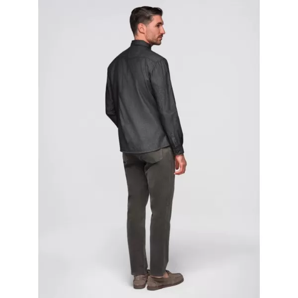  Pánská košile OMBRE OM-SHDS-0210 BLACK 