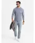 Pánské triko OMBRE OM-LSCL-0109 BLUE DENIM