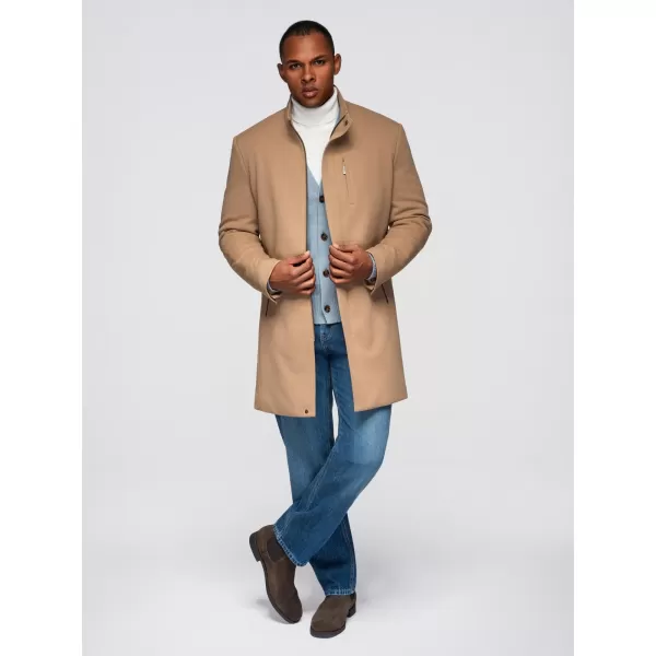  Pánský kabát OMBRE OM-COWC-0136 LIGHT BROWN 