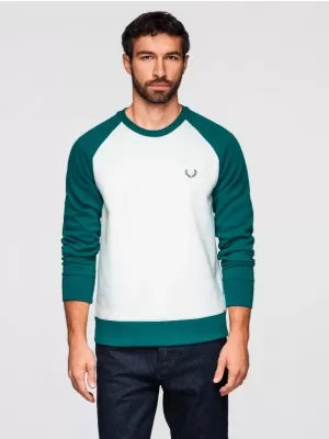 Pánská mikina OMBRE OM-SSNZ-0239 CREAM AND DARK GREEN