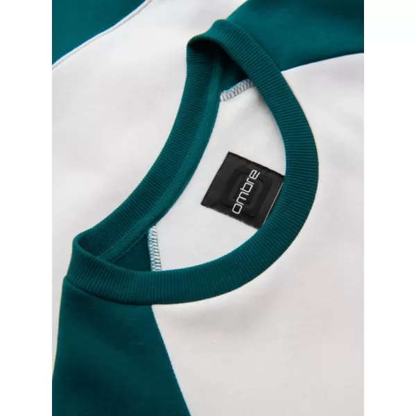  Pánská mikina OMBRE OM-SSNZ-0239 CREAM AND DARK GREEN 