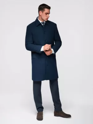 Pánský kabát OMBRE OM-COWC-0135 NAVY BLUE