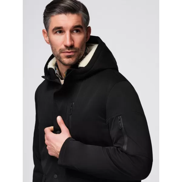  Pánský kabát OMBRE OM-JAPJ-0316 BLACK 