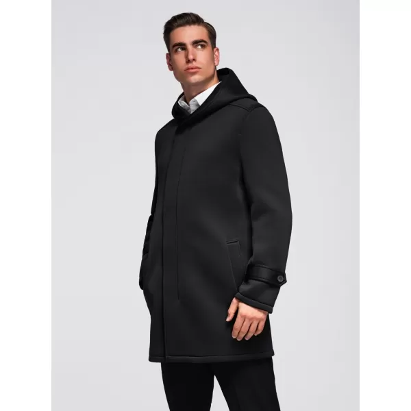  Pánský kabát OMBRE OM-COLC-0144 BLACK 