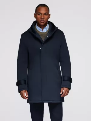 Pánský kabát OMBRE OM-COLC-0144 NAVY BLUE