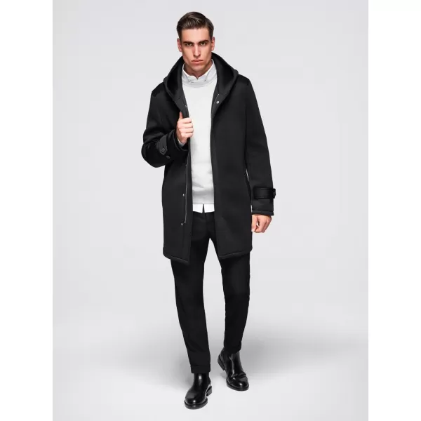  Pánský kabát OMBRE OM-COLC-0144 BLACK 