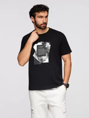 Pánské triko OMBRE OM-TSPT-0261 BLACK