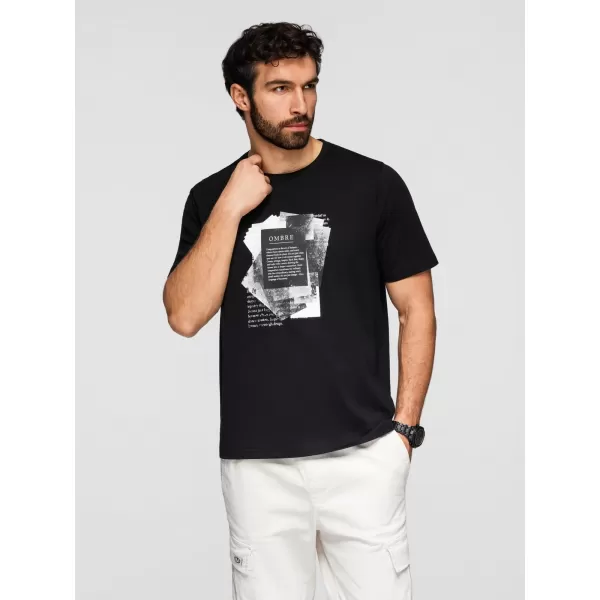  Pánské triko OMBRE OM-TSPT-0261 BLACK 