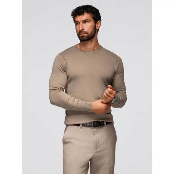  Pánský svetr OMBRE OM-SWBS-0106 DARK BEIGE 