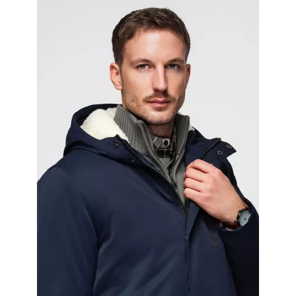  Pánský kabát OMBRE OM-JAPJ-0316 NAVY BLUE 