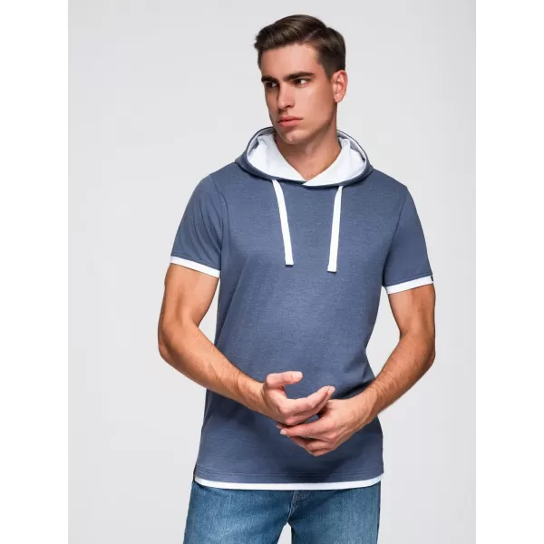  Pánské triko OMBRE OM-TSCT-0256 DARK BLUE MELANGE 