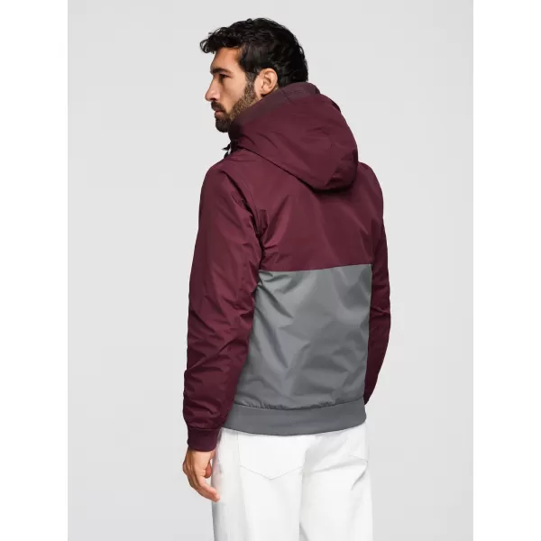  Pánská bunda OMBRE OM-JANP-0242 BURGUNDY-GRAY 
