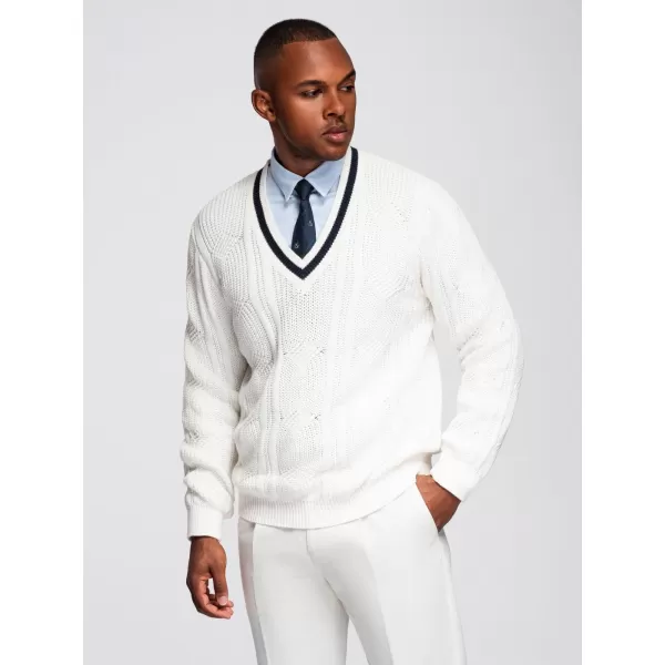  Pánský svetr OMBRE OM-SWSW-0151 WHITE 