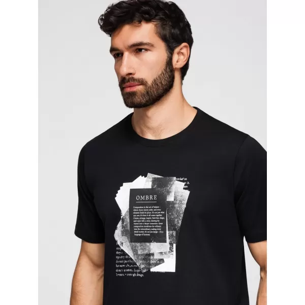  Pánské triko OMBRE OM-TSPT-0261 BLACK 
