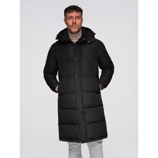  Pánský kabát OMBRE OM-JALJ-0309 BLACK 