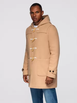Pánský kabát OMBRE OM-COWC-0131 LIGHT BROWN