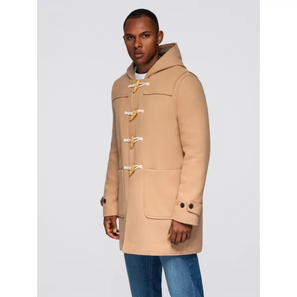  Pánský kabát OMBRE OM-COWC-0131 LIGHT BROWN 