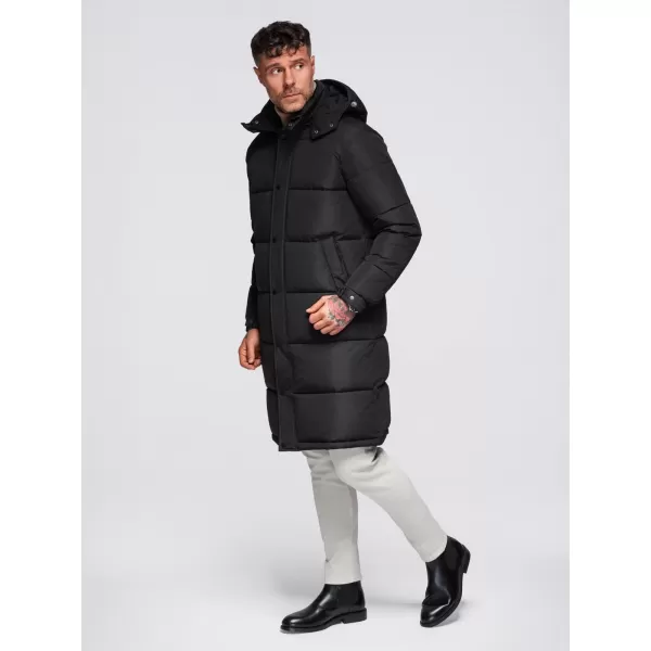  Pánský kabát OMBRE OM-JALJ-0309 BLACK 