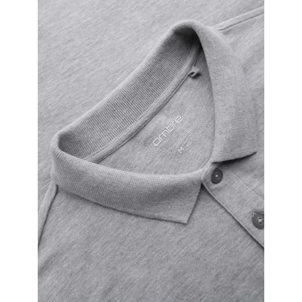 Pánské triko OMBRE OM-POBL-0162 GREY MELANGE 