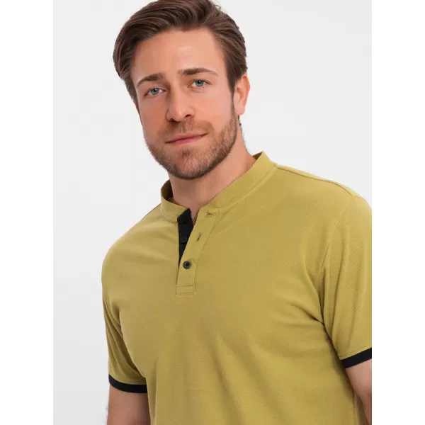 Pánské triko OMBRE OM-TSCT-0156 LIGHT OLIVE 