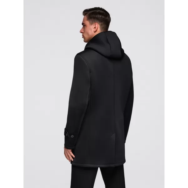  Pánský kabát OMBRE OM-COLC-0144 BLACK 