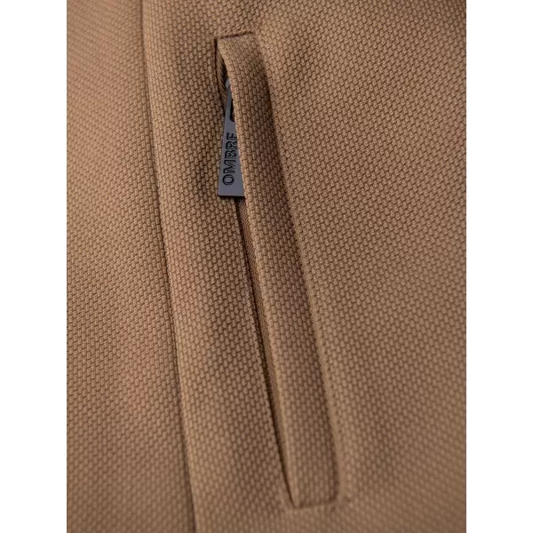  Pánský kabát OMBRE OM-COWC-0136 LIGHT BROWN 
