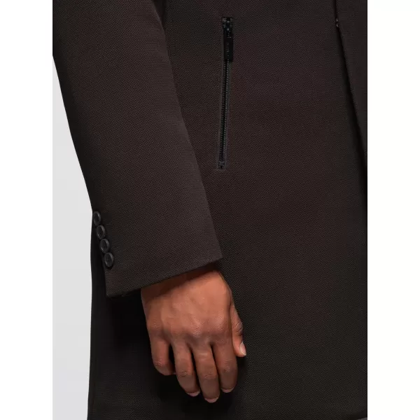  Pánský kabát OMBRE OM-COWC-0136 DARK BROWN 