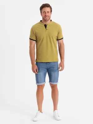 Pánské triko OMBRE OM-TSCT-0156 LIGHT OLIVE
